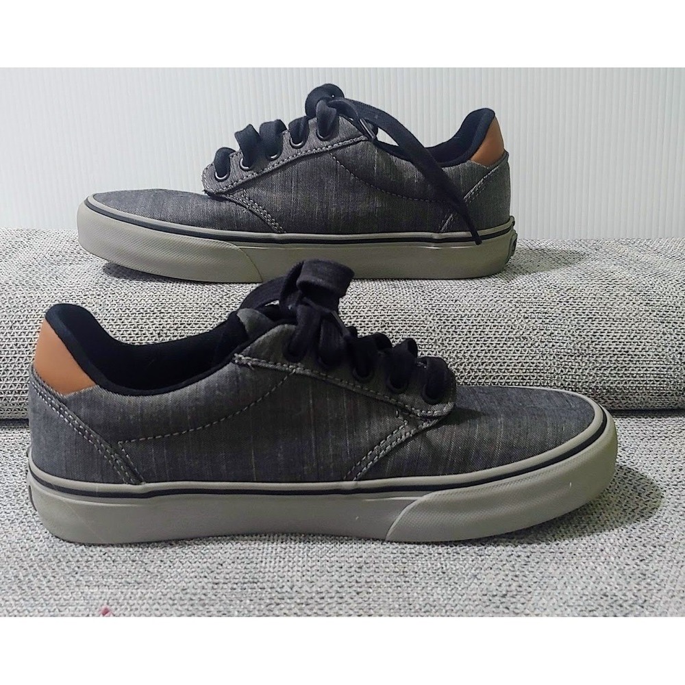 Vans Mens Shoes US 6.5 Gray Canvas Low Top Skate Lace Up Casual Sneakers Classic